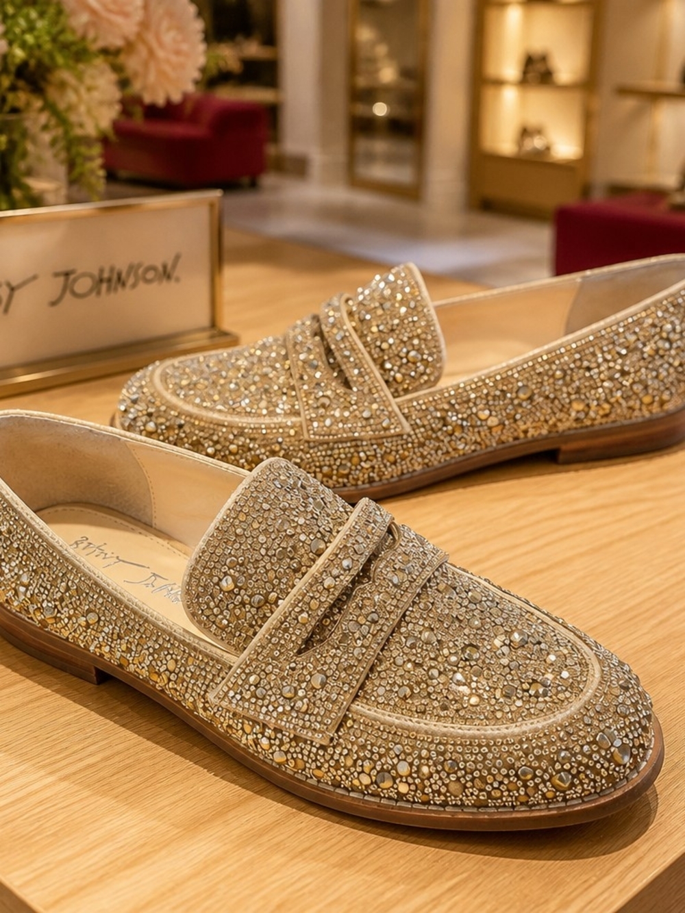 Betsey Johnson Aron Rhinestone Penny Loafer Size 7 M